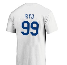 MLB LA다저스 류현진 마제스틱 티셔츠 H39902 화이트