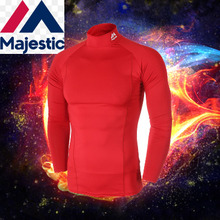 마제스틱 스판언더티 야구스판 [MAJESTIC] ML153MBAIL217 RED 어센틱 절개 라운드 언더셔츠 (빨강)  야구의류 