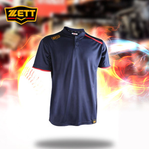 『팀 무료마킹』 ZETT BOTK-790 하계티셔츠 (곤색) 야구하계티셔츠 야구의류