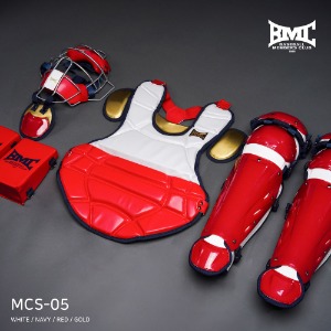 BMC 2024 프로 스리즈 MCS-05 포수장비세트 콤비 (화이트/레드)
