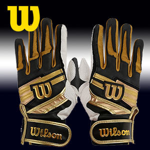 [WILSON]윌슨 2013년형 WB-1000 야구 배팅장갑 검/금/금 