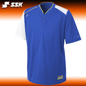 야구홀릭 사사키 하계용 티셔츠 2014 SSK 하계티 단추형 Blue