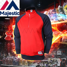 마제스틱 야구풀오버 바람막이  [MAJESTIC] ML154MBAZT201 RED 어센틱 짚업 셔츠 (빨강)   야구의류