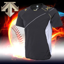데상트 티셔츠[DESCENTE] S5111WWB02 BKBG 하이브리드 우븐셔츠 검/금 야구의류 
